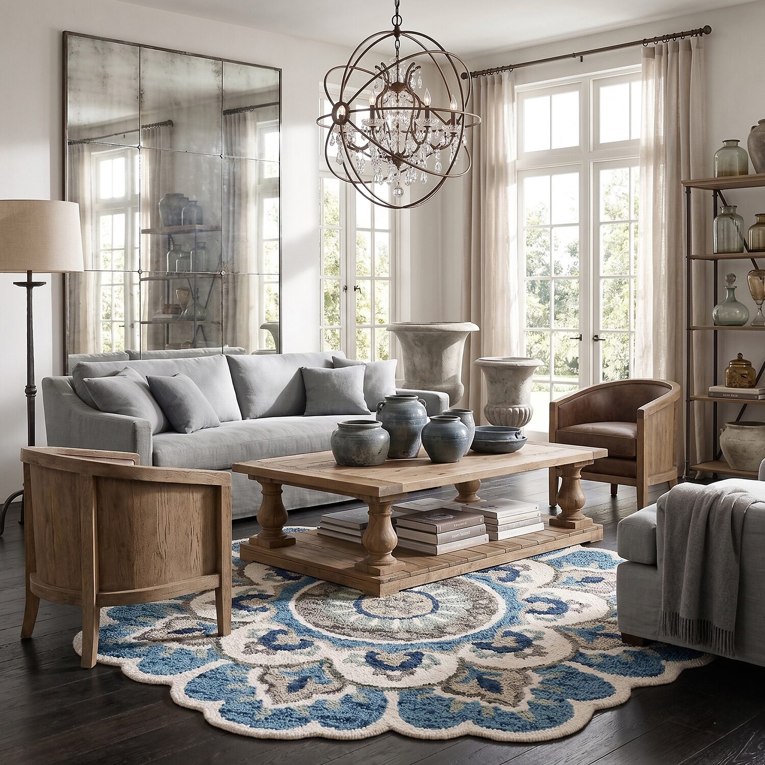 Daisy May Floral Hand Tufted Indoor Round Area Rug