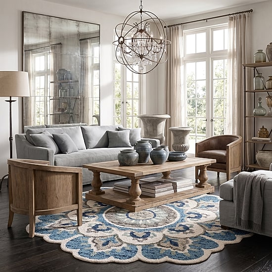 Daisy May Floral Hand Tufted Indoor Round Area Rug