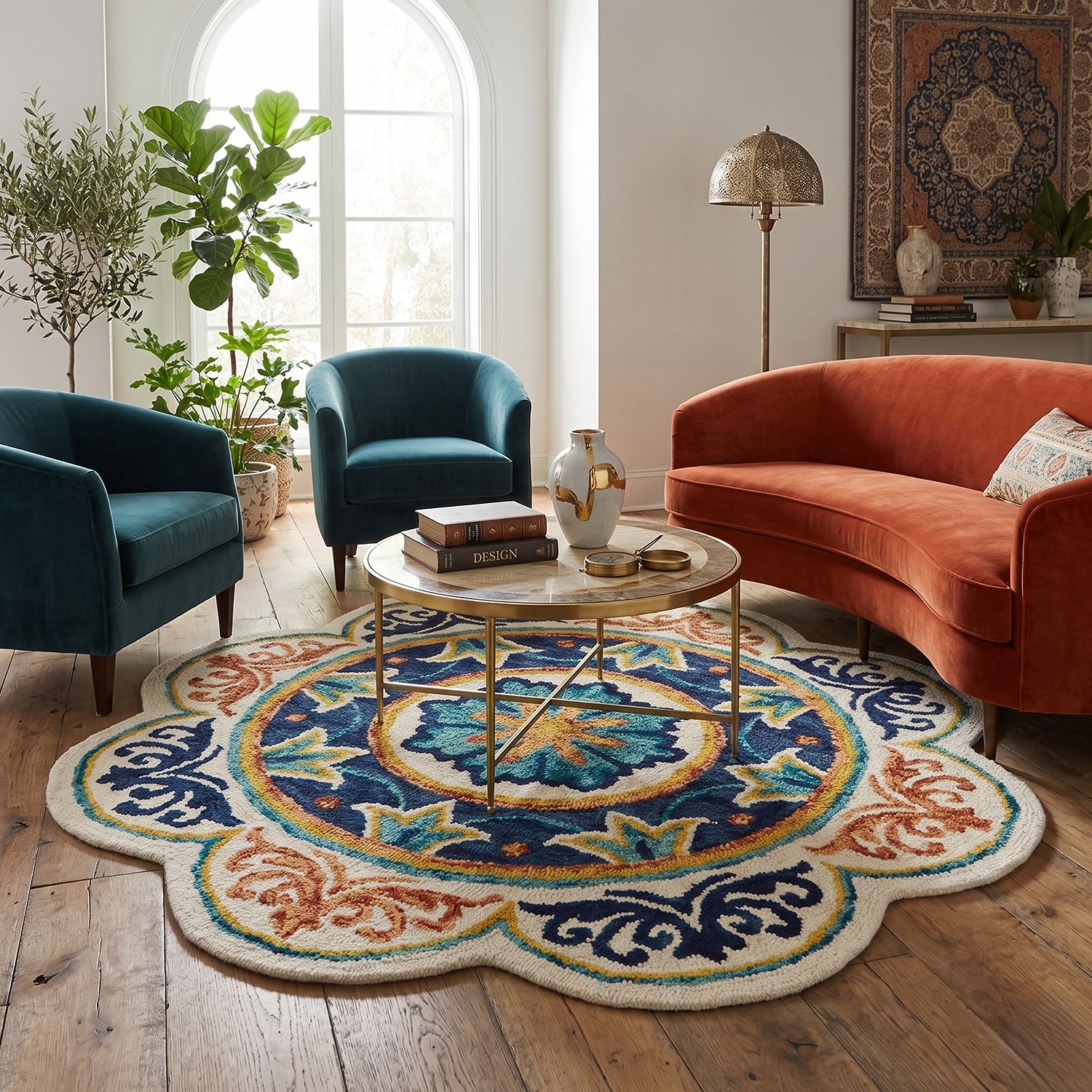 Daisy Cas Medallion Hand Tufted Indoor Round Area Rug