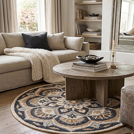 Daisy Bren Floral Hand Tufted Indoor Round Area Rug