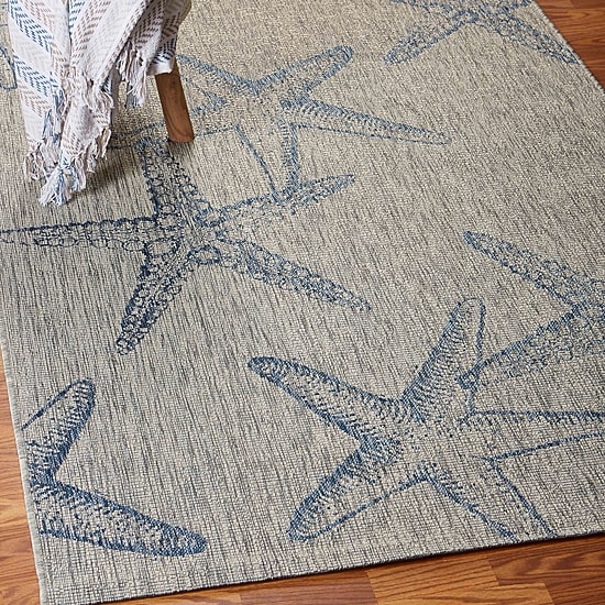 Celeste Starfish Indoor Outdoor Rectangular Area Rug
