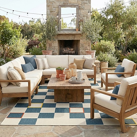 LR Home Checkered Indoor Outdoor Rectangular Area Rug