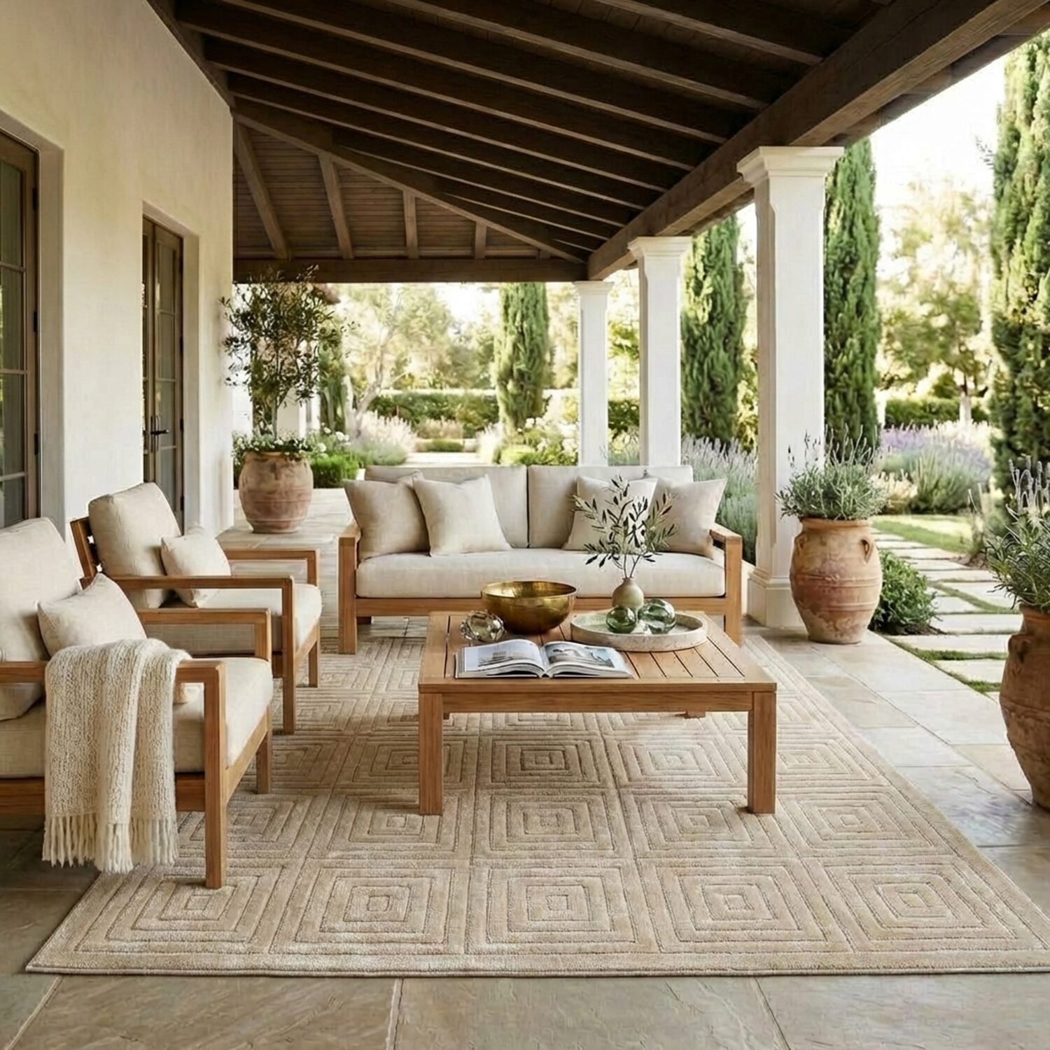 Alina Ely Geometric Indoor Outdoor Rectangular Area Rug