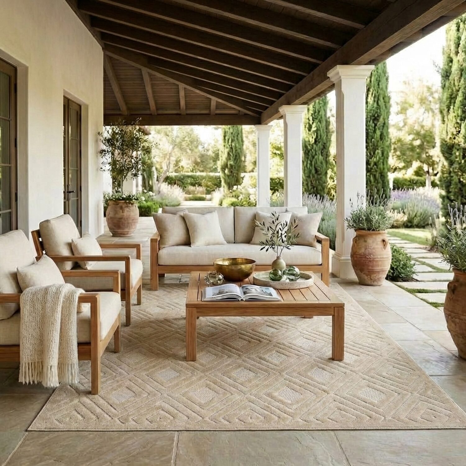 Alina Bel Geometric Indoor Outdoor Rectangular Area Rug