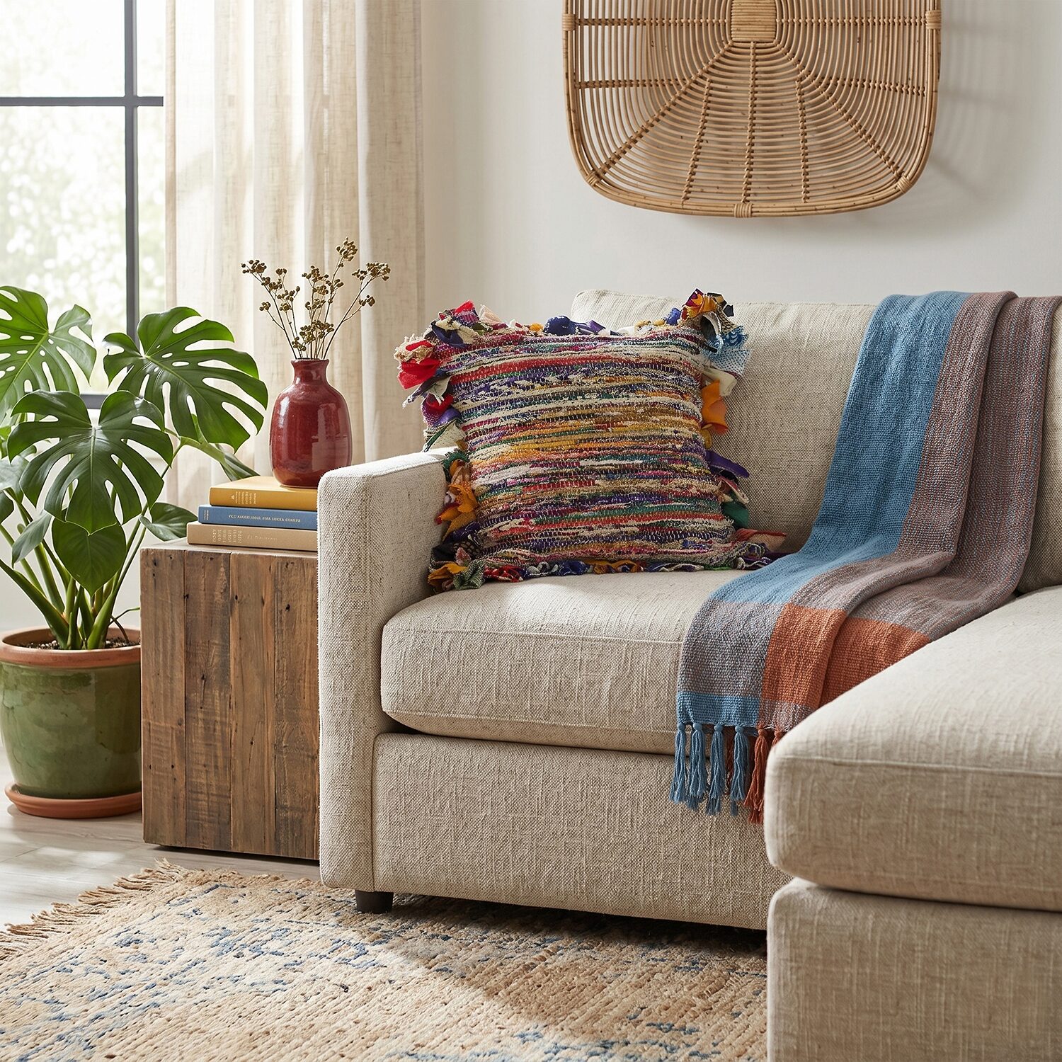LR Home Elton Bohemian Square Throw Pillow