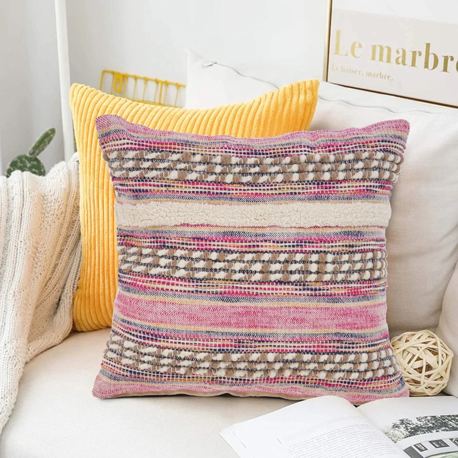 LR Home Elle Stripe Square Throw Pillow