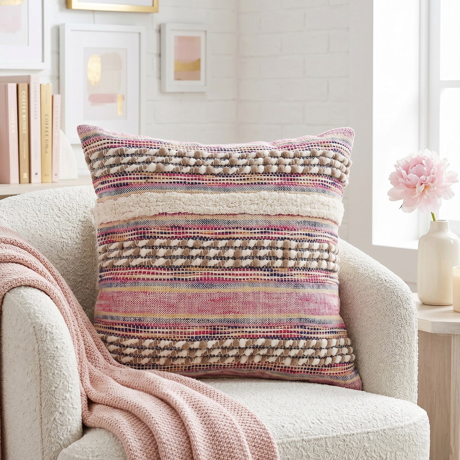 LR Home Elle Stripe Square Throw Pillow