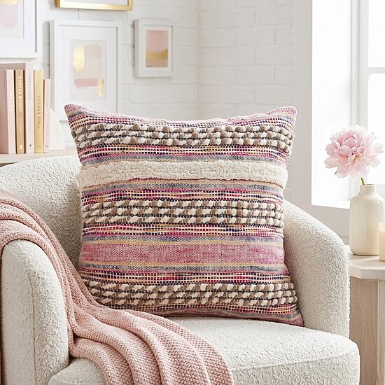 LR Home Elle Stripe Square Throw Pillow