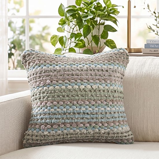 LR Home Flona Stripe Square Throw Pillow