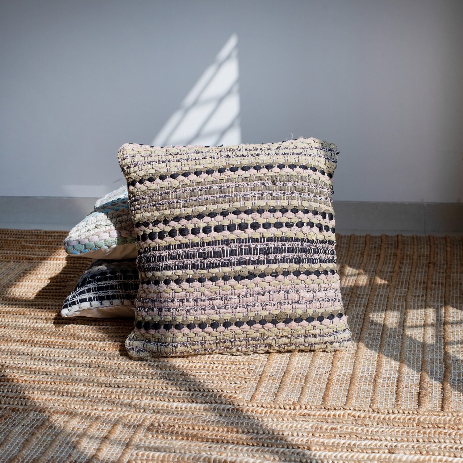 LR Home Flona Stripe Square Throw Pillow