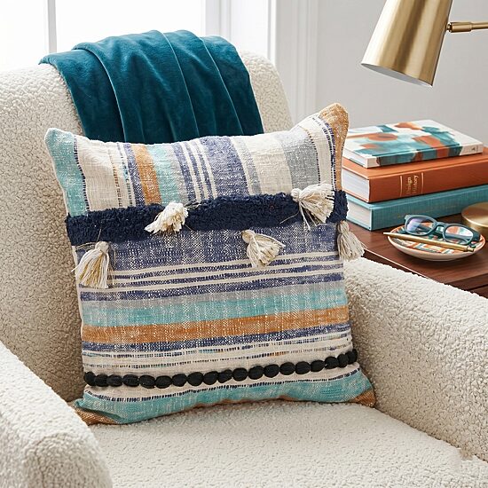 LR Home Irris Stripe Square Throw Pillow