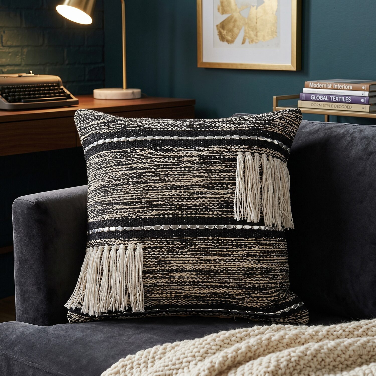 LR Home Mar Roy Stripe Square Throw Pillow
