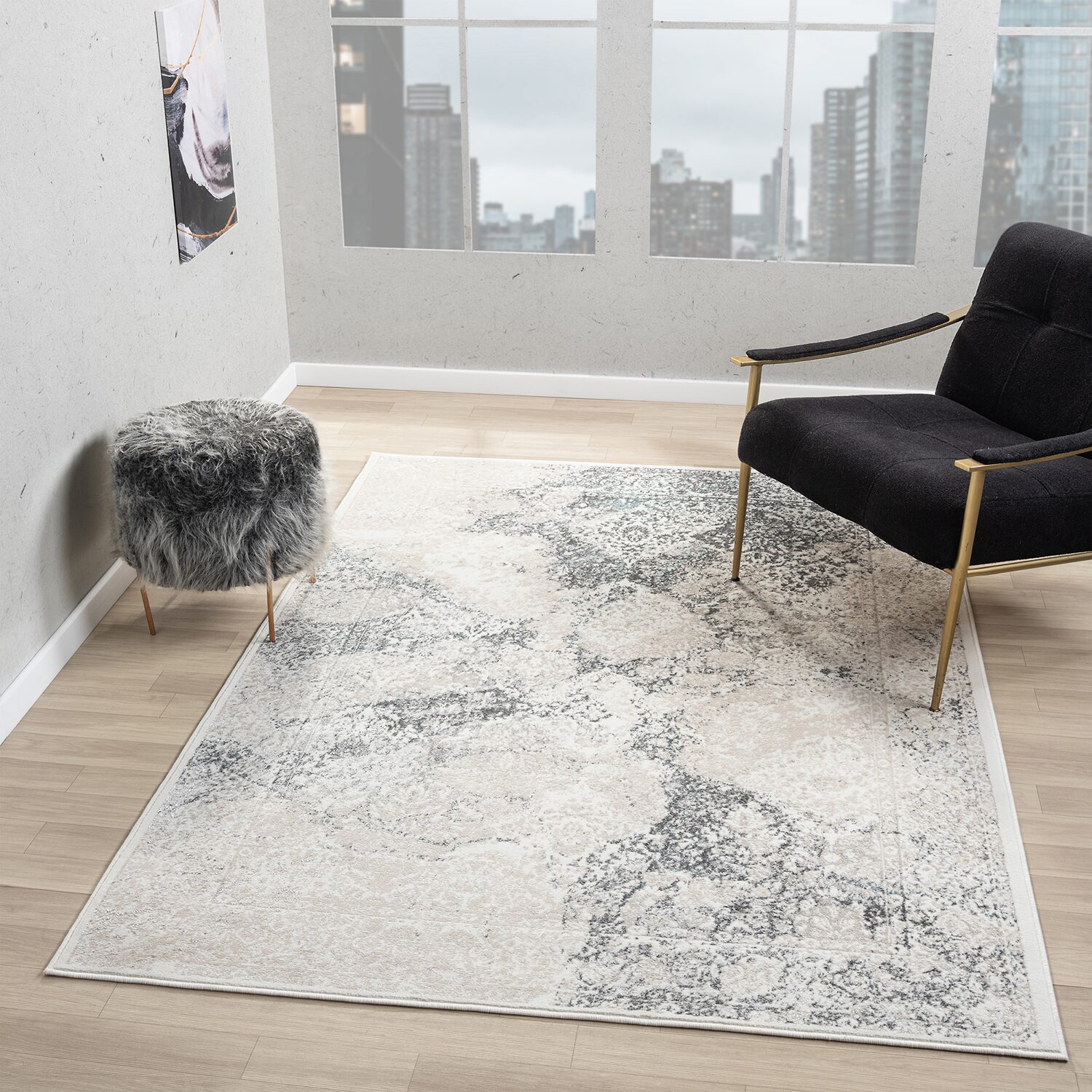 Antoine Fran Bordered Indoor Rectangular Area Rug