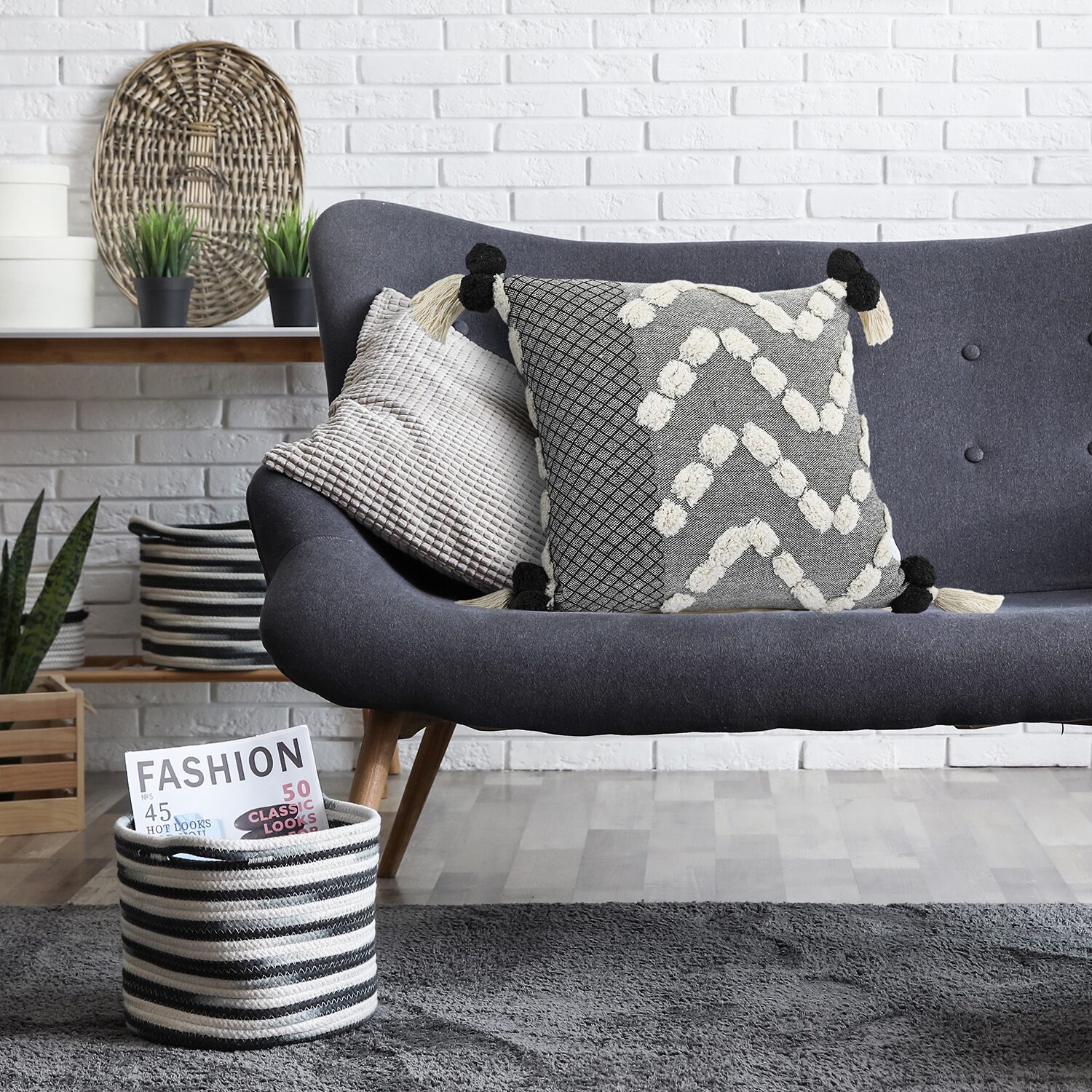 LR Home Zara Textured Square Throw Pillow
