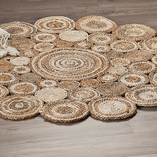 Brynn Astra Dots Braided Stain Resistant Indoor Round Area Rug