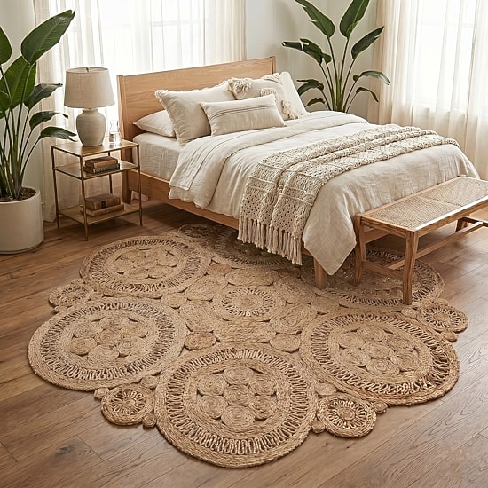Brynn Cas Geometric Braided Stain Resistant Indoor Round Area Rug