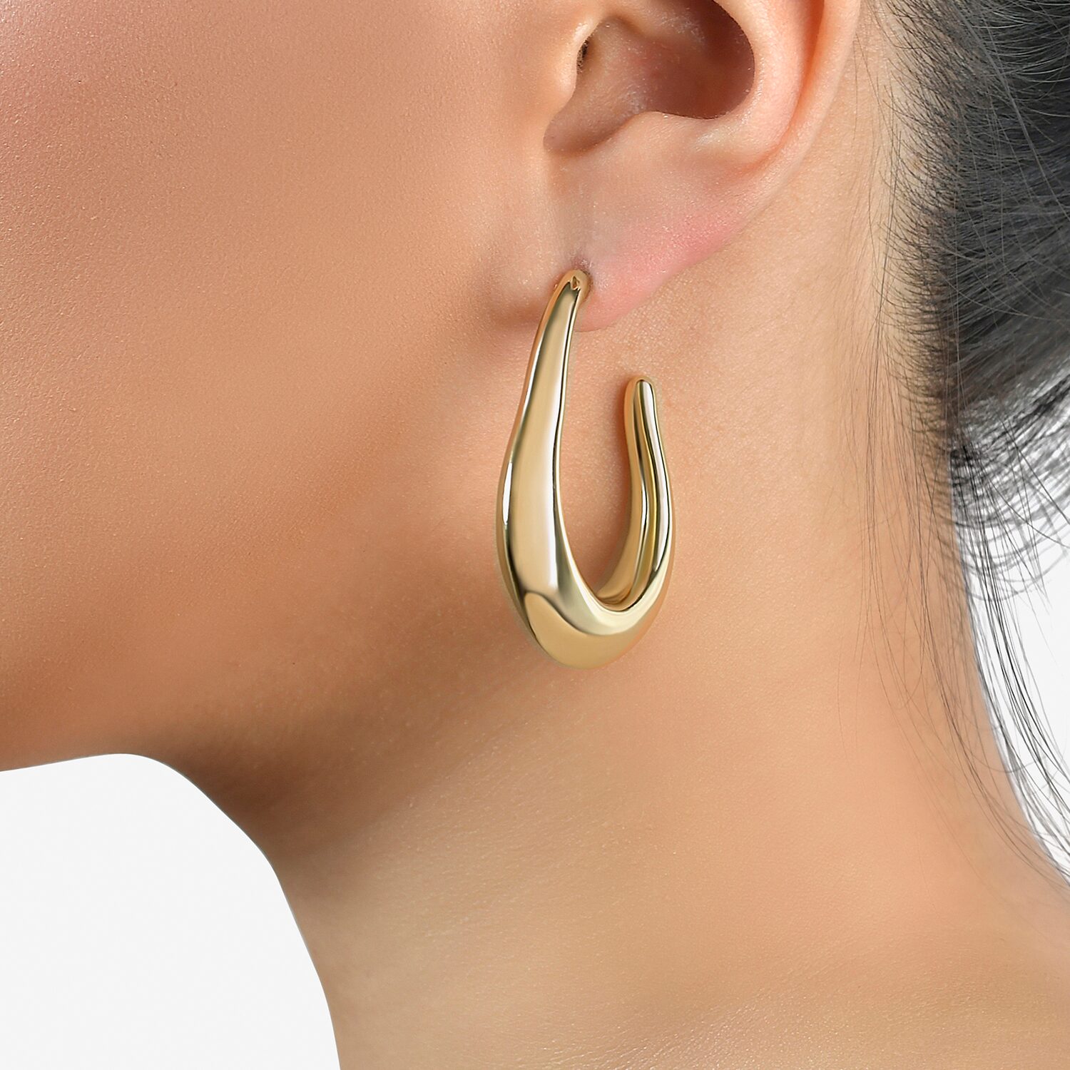 RM Rebecca Minkoff Womens 14K Gold Over Brass 45mm Hoop Earrings