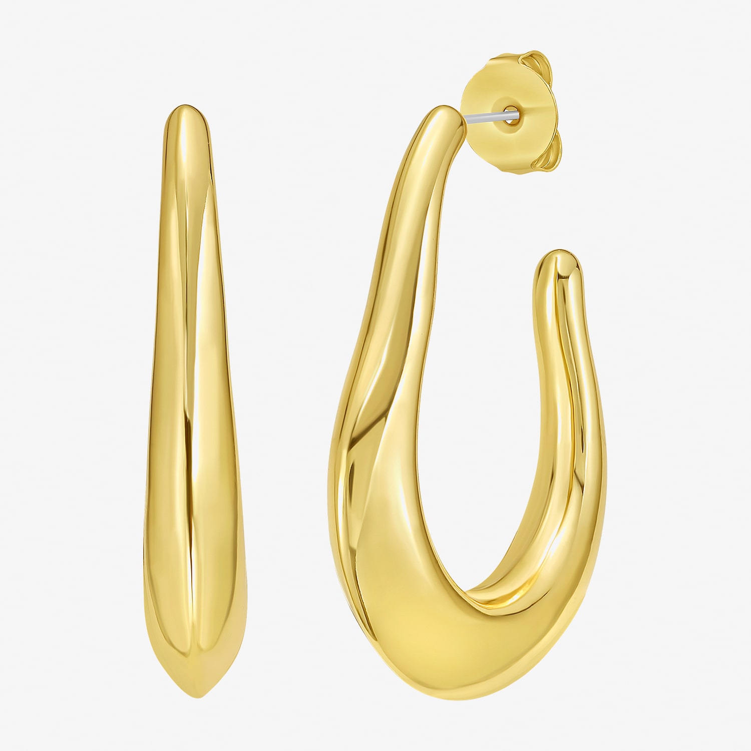 RM Rebecca Minkoff Womens 14K Gold Over Brass 45mm Hoop Earrings