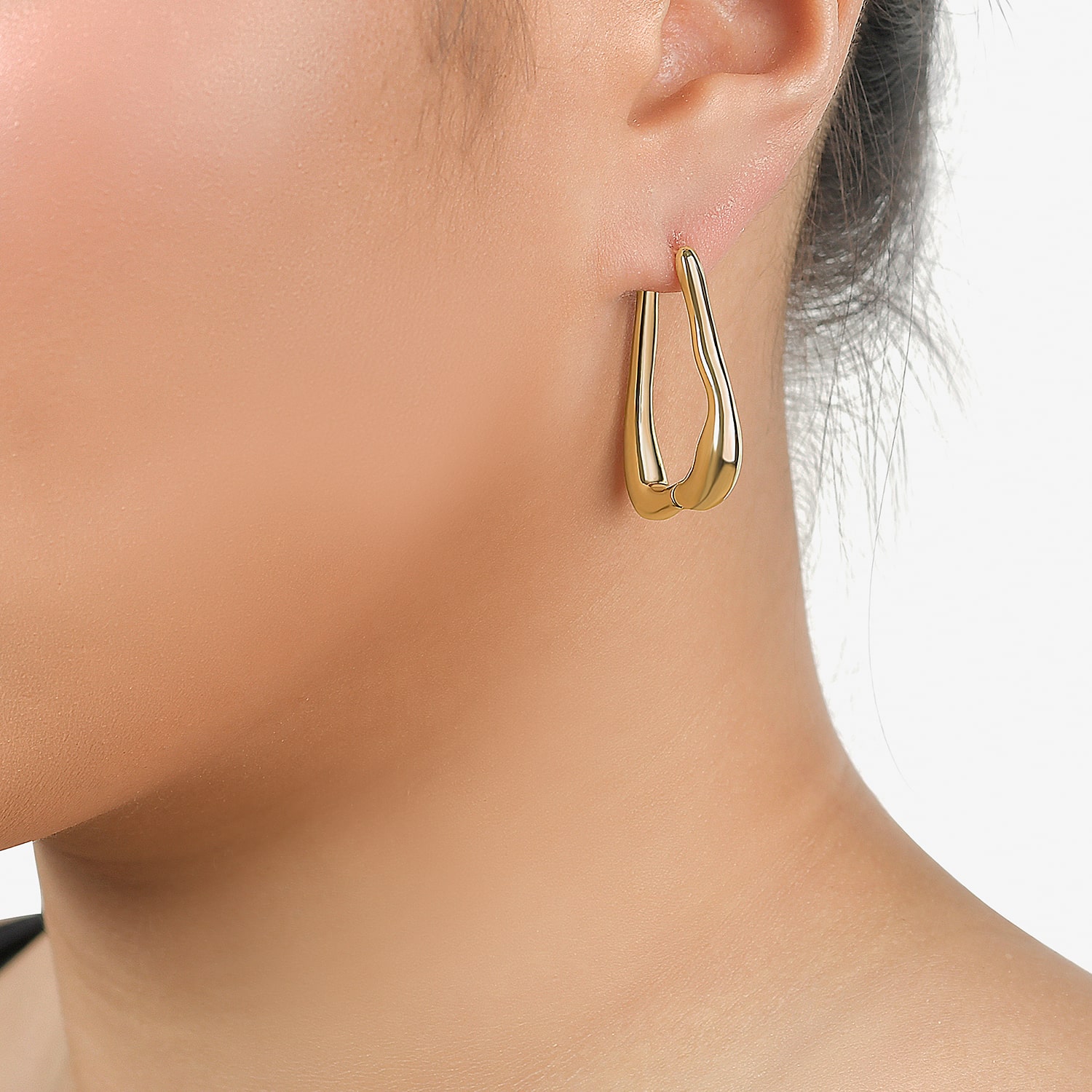 RM Rebecca Minkoff Womens 14K Gold Over Brass 30mm Hoop Earrings