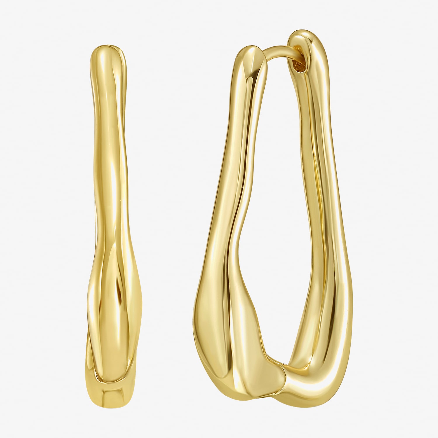 RM Rebecca Minkoff Womens 14K Gold Over Brass 30mm Hoop Earrings