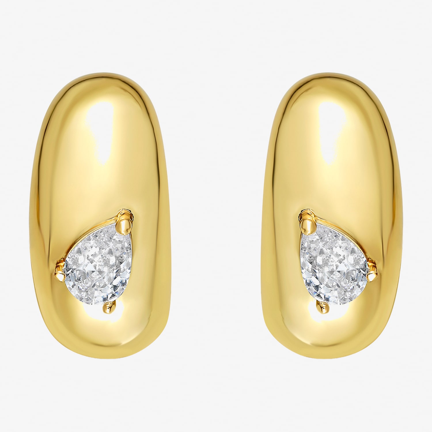RM Rebecca Minkoff Womens Cubic Zirconia 14K Gold Over Brass 20mm Hoop Earrings