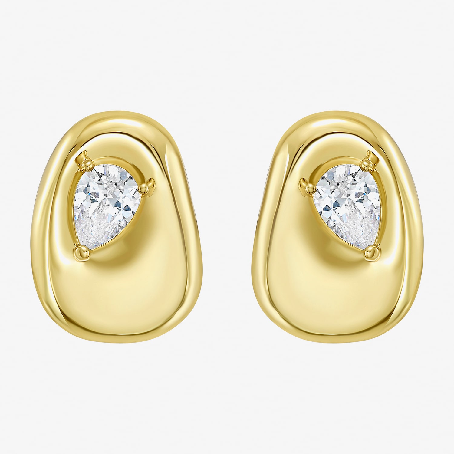 RM Rebecca Minkoff Womens Cubic Zirconia 14K Gold Over Brass 15mm Single Earring