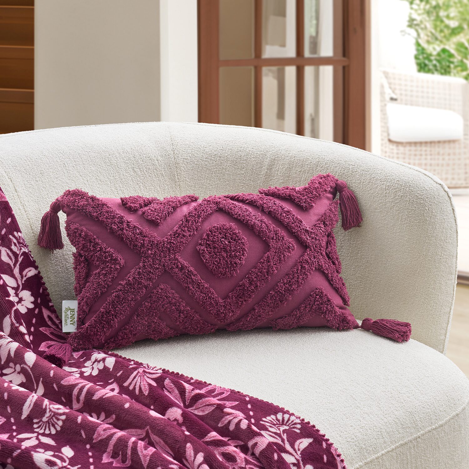 Jenny Martinez Ana Tufted Geo Oblong Throw Pillow