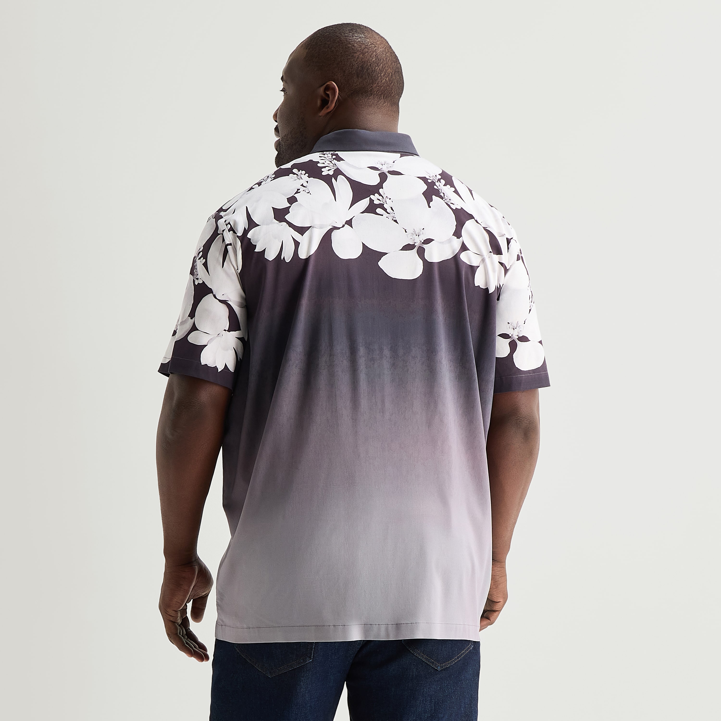 Shaquille O'Neal XLG™ Placement Print Mens Short Sleeve Regular Fit Big and Tall Button-Down Shirt