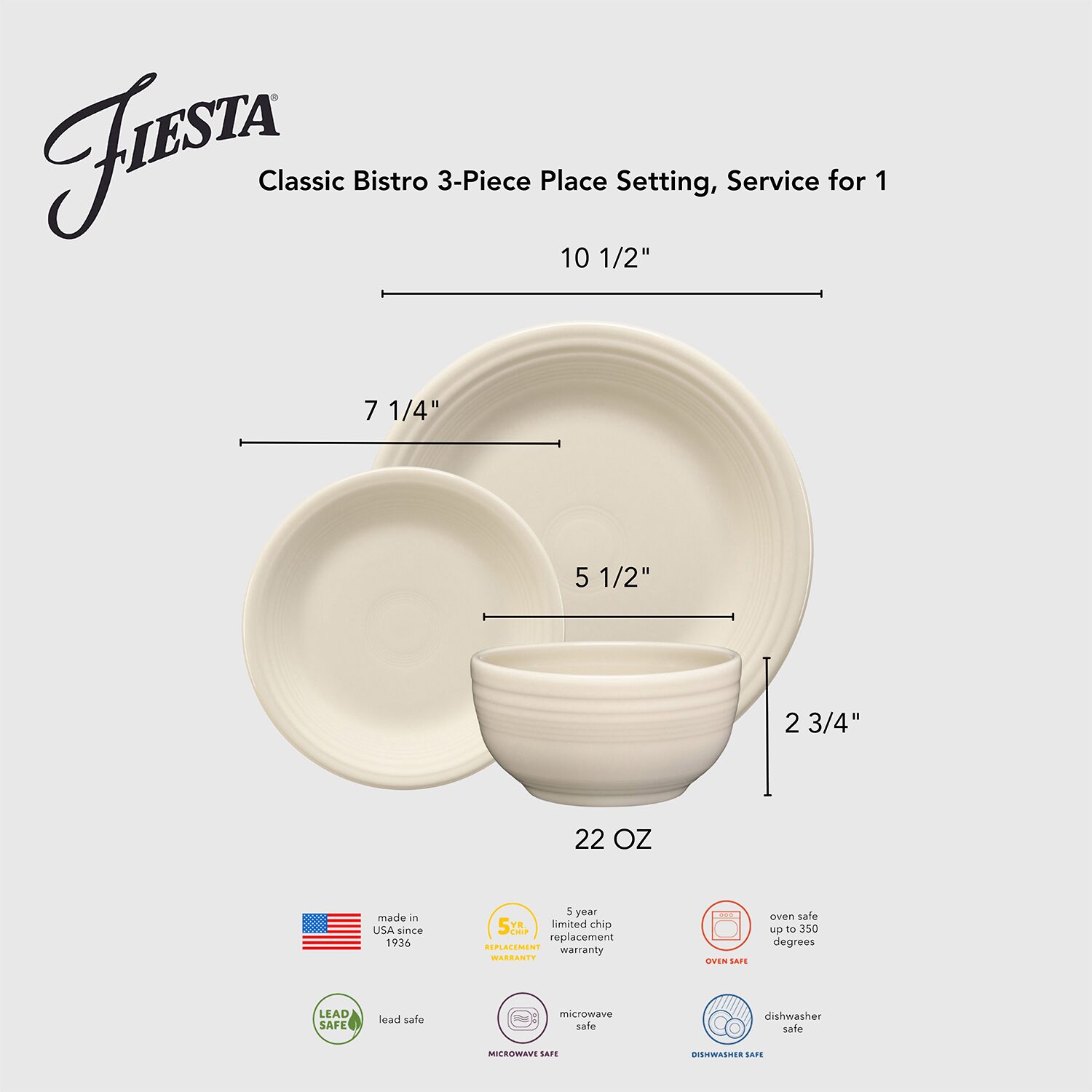 Fiesta Americana 3-pc. Ceramic Dinnerware Set