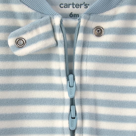 Carter's Microfleece Milk And Cookies Baby Unisex Striped Sleep and Play