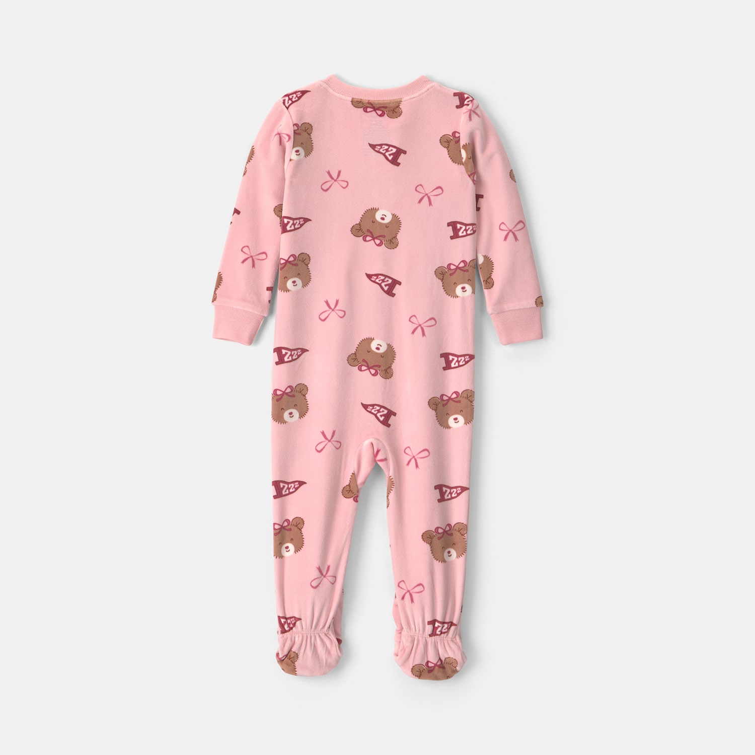 Carter's Dreamplush Baby Girls Footed Crew Neck Long Sleeve One Piece Pajama