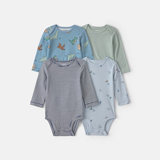Carter's Baby Boys Crew Neck Long Sleeve 4-pc. Bodysuit