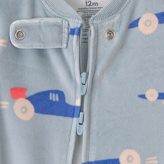 Carter's Dreamplush Baby Boys Footed Crew Neck Long Sleeve One Piece Pajama
