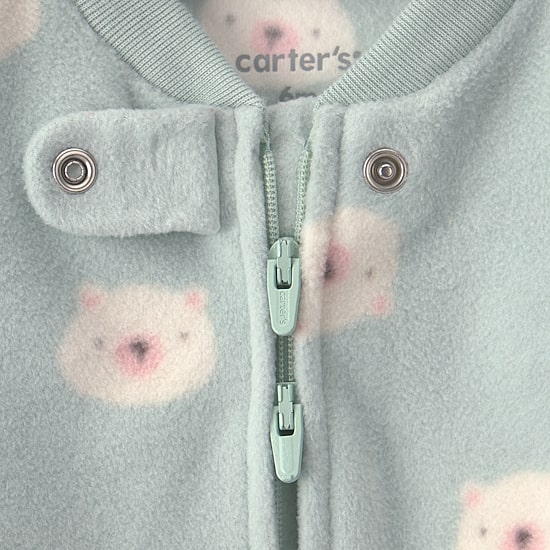 Carter's Microfleece Bear Baby Girls Animal Sleep and Play