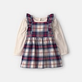 Oshkosh Baby Girls Fitted Plaid 2-pc. Dress Set