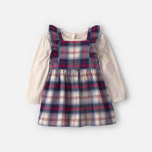 Oshkosh Baby Girls Fitted Plaid 2-pc. Dress Set In Red