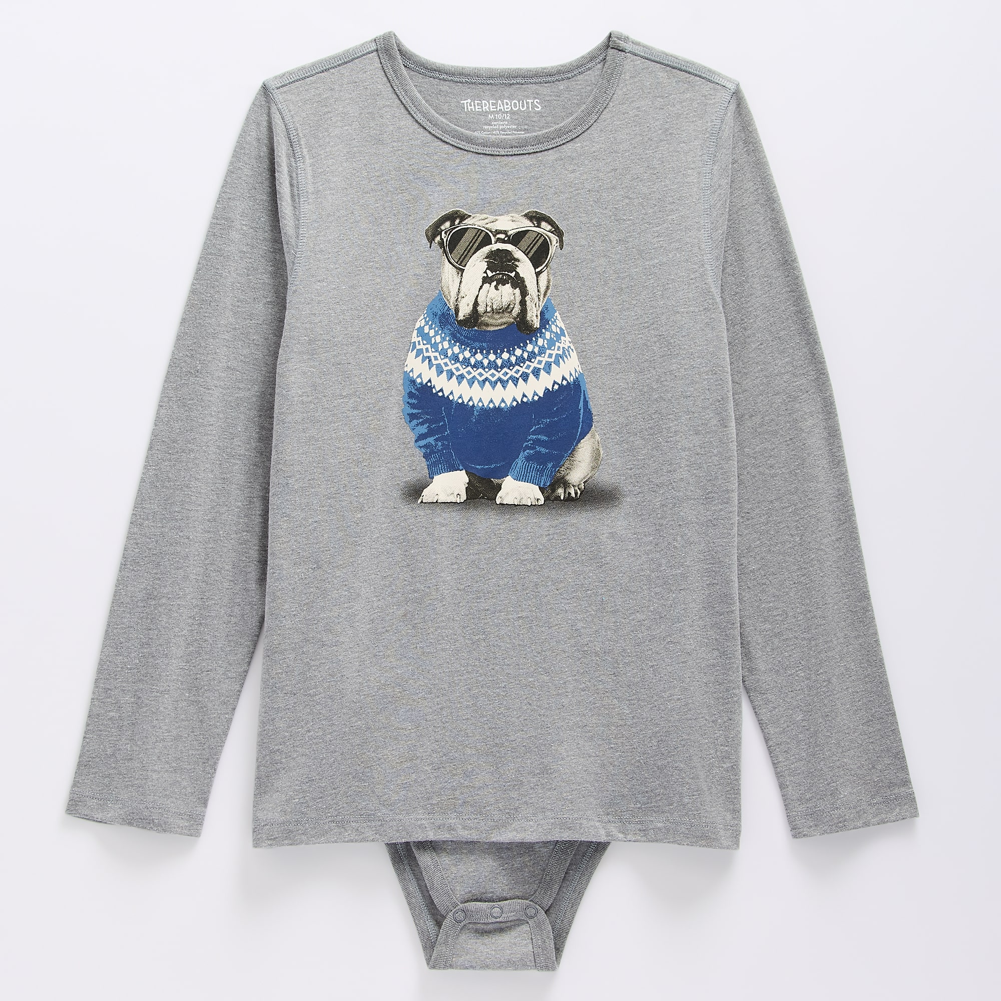 Thereabouts Little & Big Kid Boys Bodysuit Closure Hidden Access Opening Adaptive Crew Neck Long Sleeve