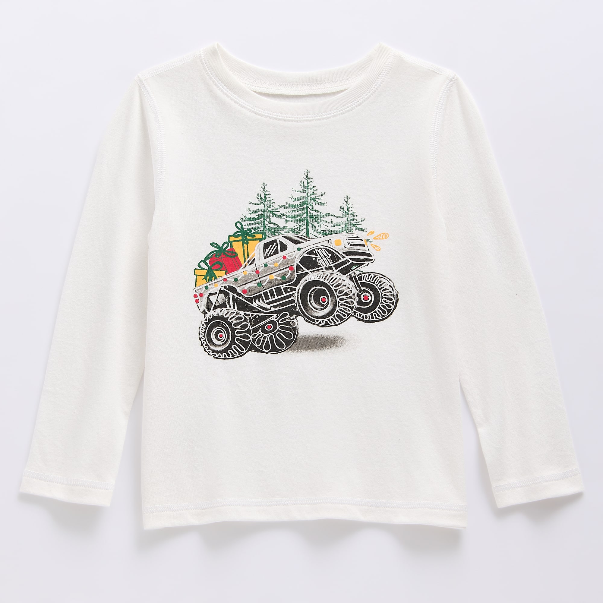 Okie Dokie Toddler Boys Sensory Friendly Round Neck Long Sleeve Adaptive Regular Fit Graphic T-Shirt