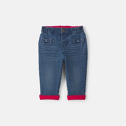 Oshkosh Baby Girls Mid Rise Slim Regular Fit Pull-on Pant In Blue