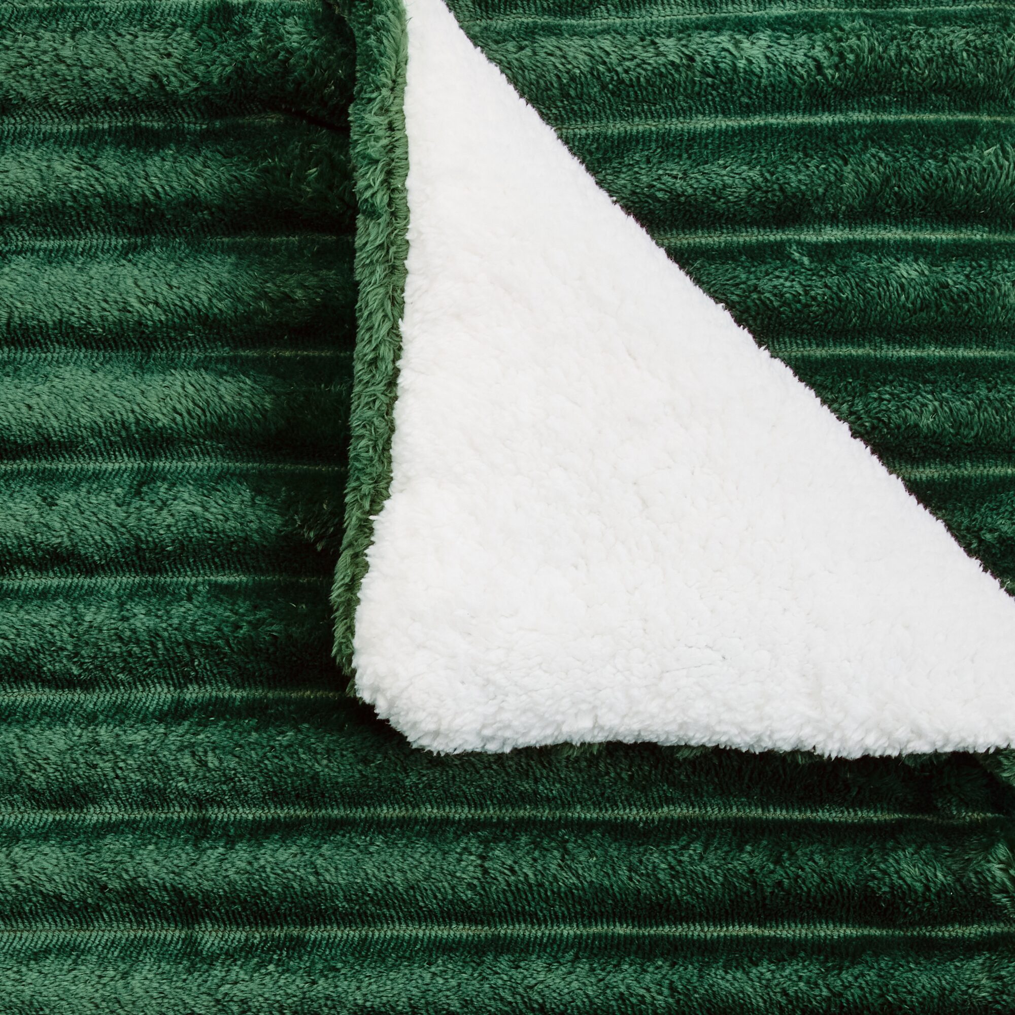 North Pole Trading Co. Ribbed Faux Mink To Sherpa Reversible Comforter