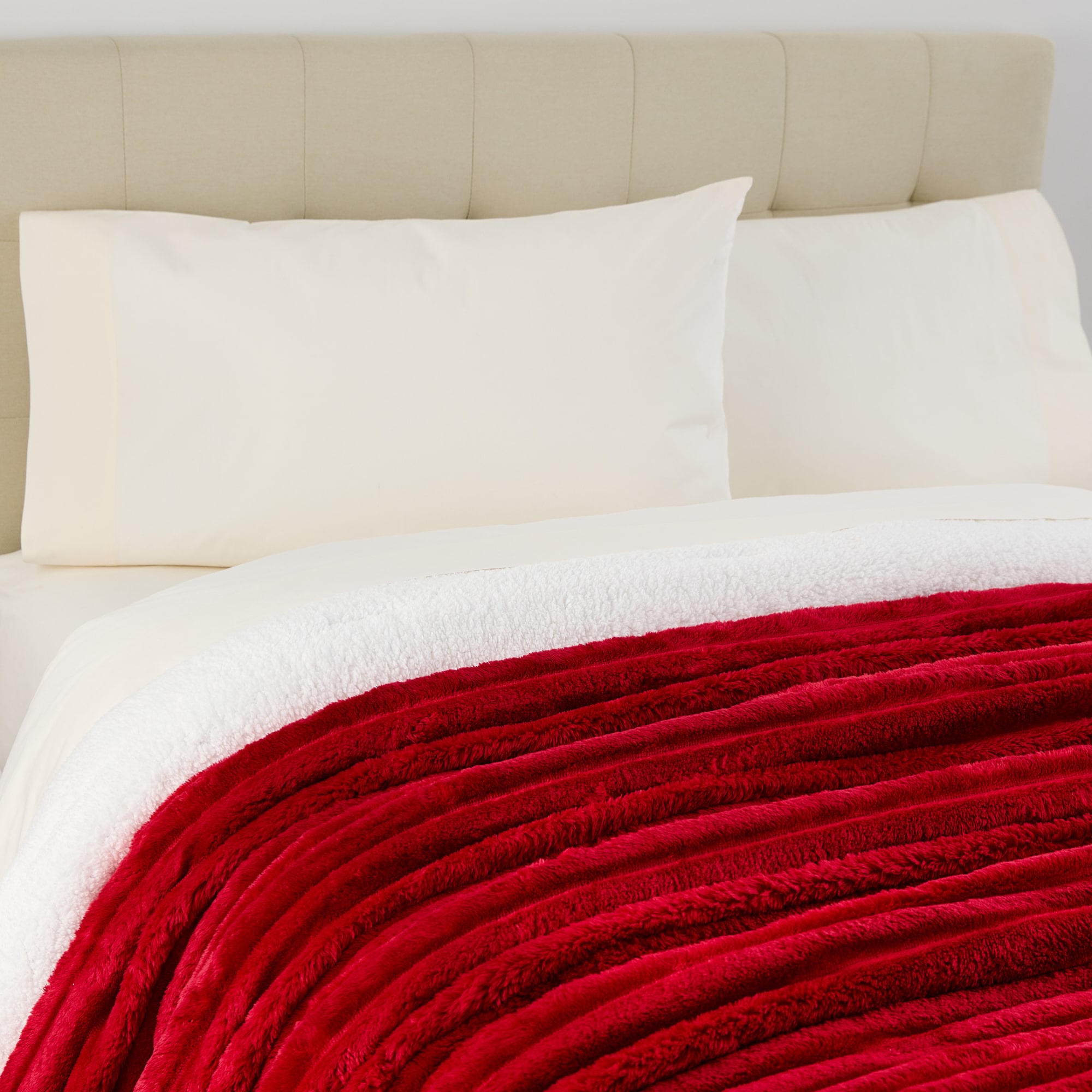 North Pole Trading Co. Ribbed Faux Mink To Sherpa Reversible Comforter