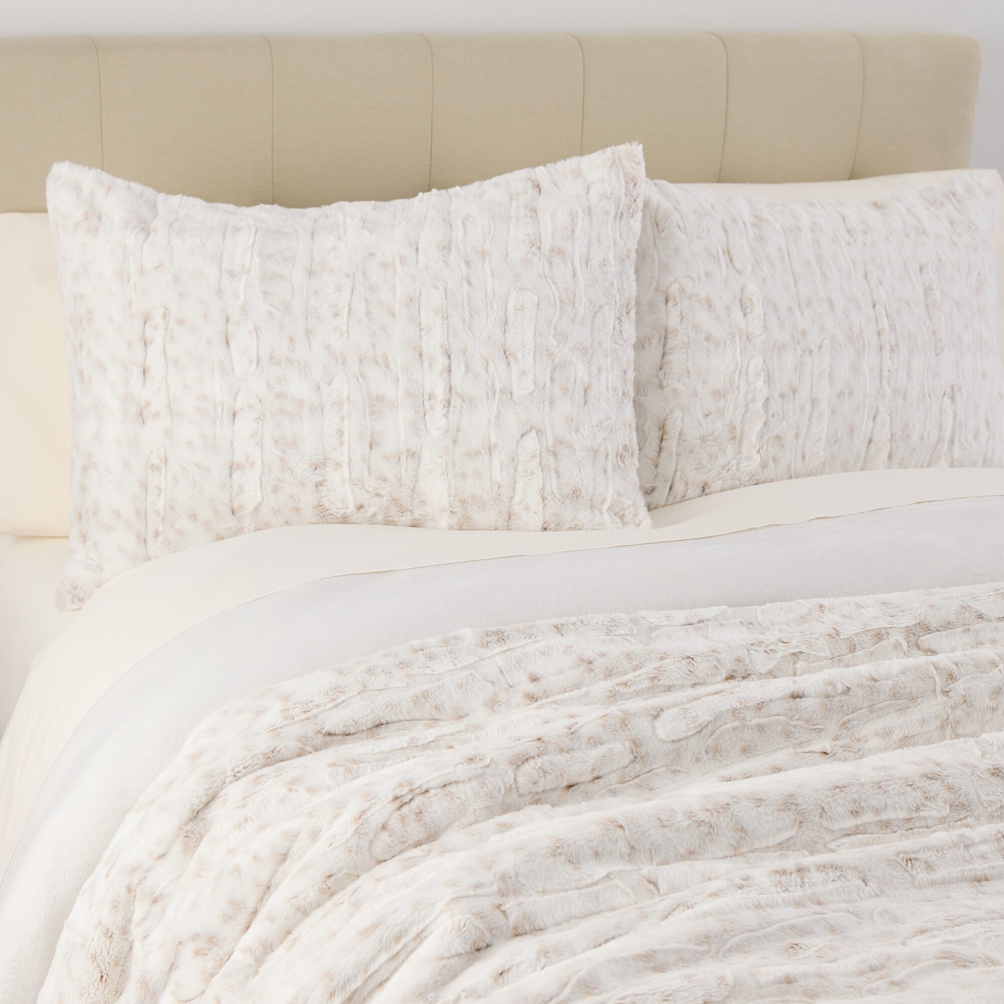 North Pole Trading Co. Faux Fur Snow Leopard Comforter