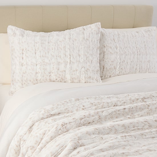 North Pole Trading Co. Faux Fur Snow Leopard Comforter