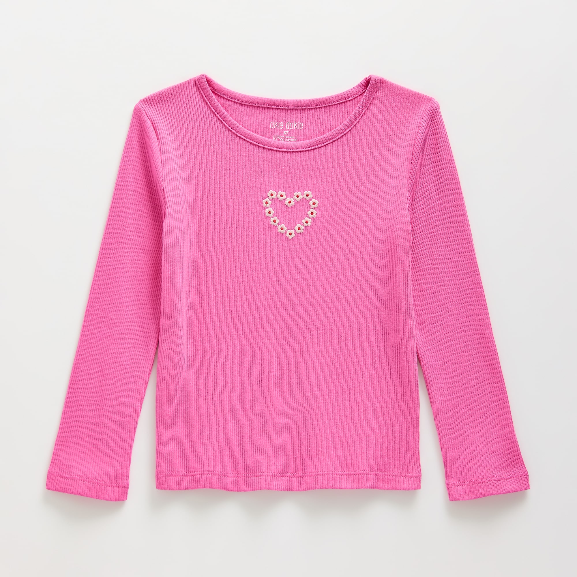 Okie Dokie Toddler & Little Girls Crew Neck Long Sleeve T-Shirt