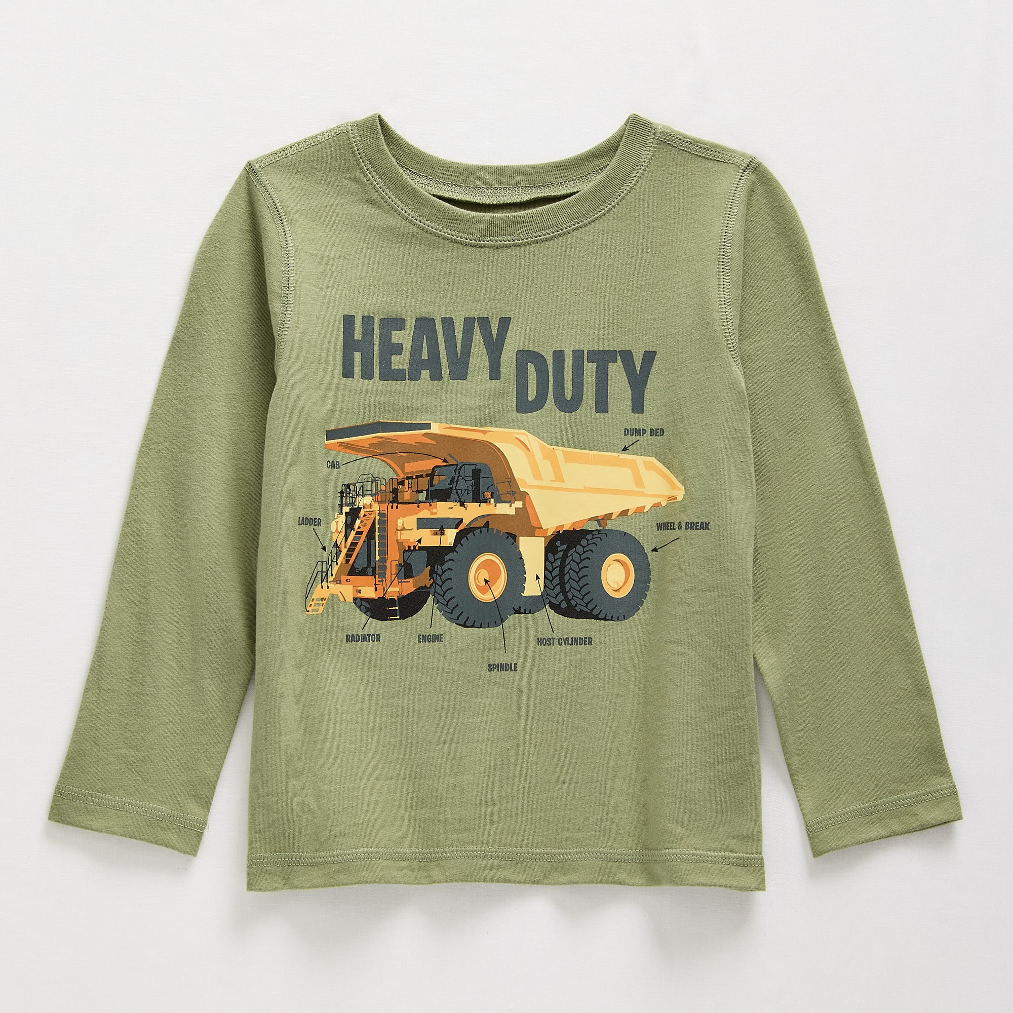 Okie Dokie Toddler Boys Sensory Friendly Crew Neck Long Sleeve Adaptive Regular Fit Graphic T-Shirt