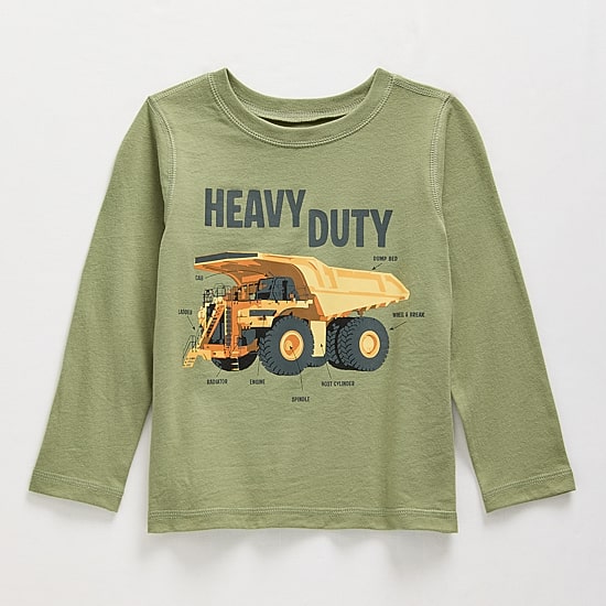 Okie Dokie Toddler Boys Sensory Friendly Crew Neck Long Sleeve Adaptive Regular Fit Graphic T-Shirt
