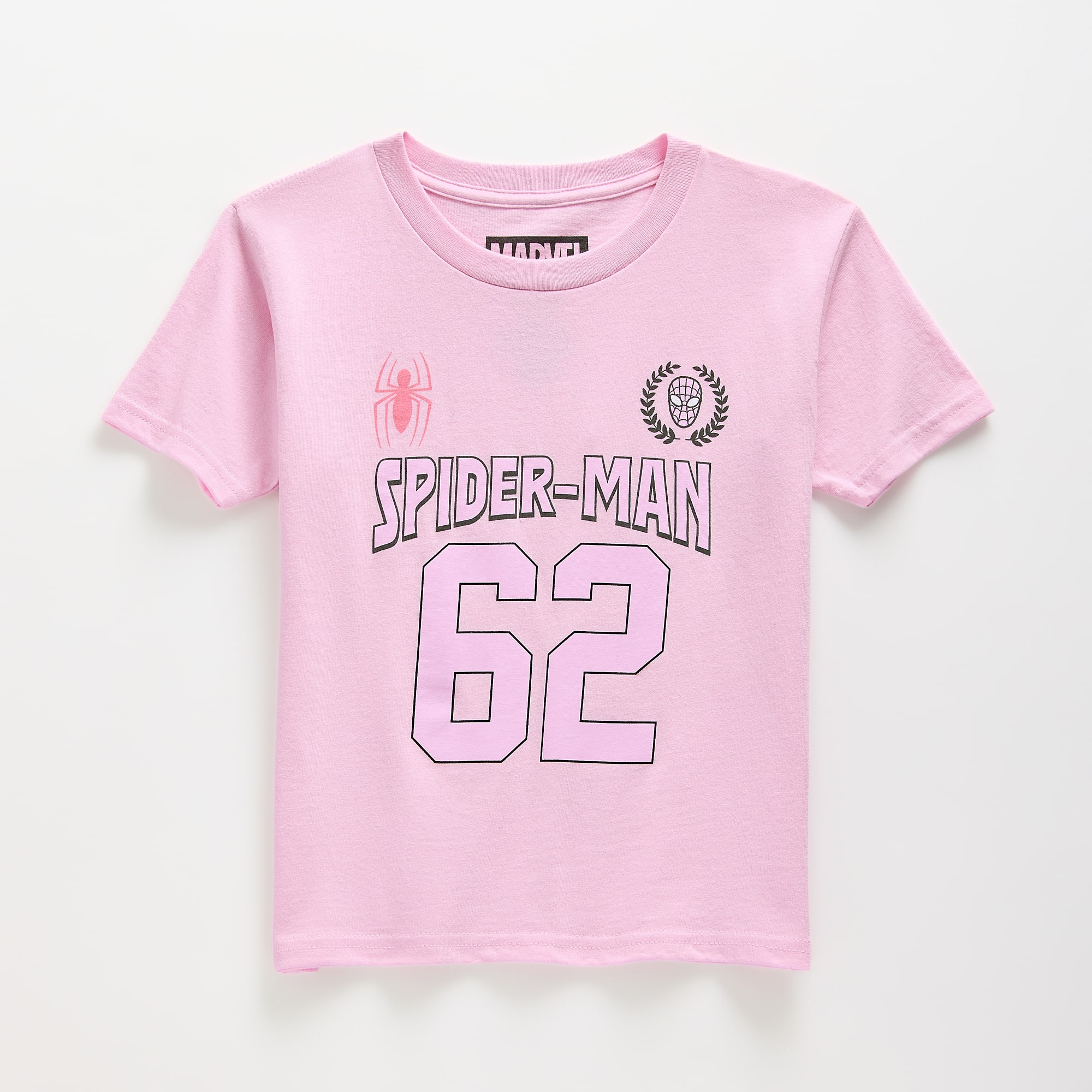 Little & Big Kid Girls Crew Neck Short Sleeve Regular Fit Spiderman Graphic T-Shirt