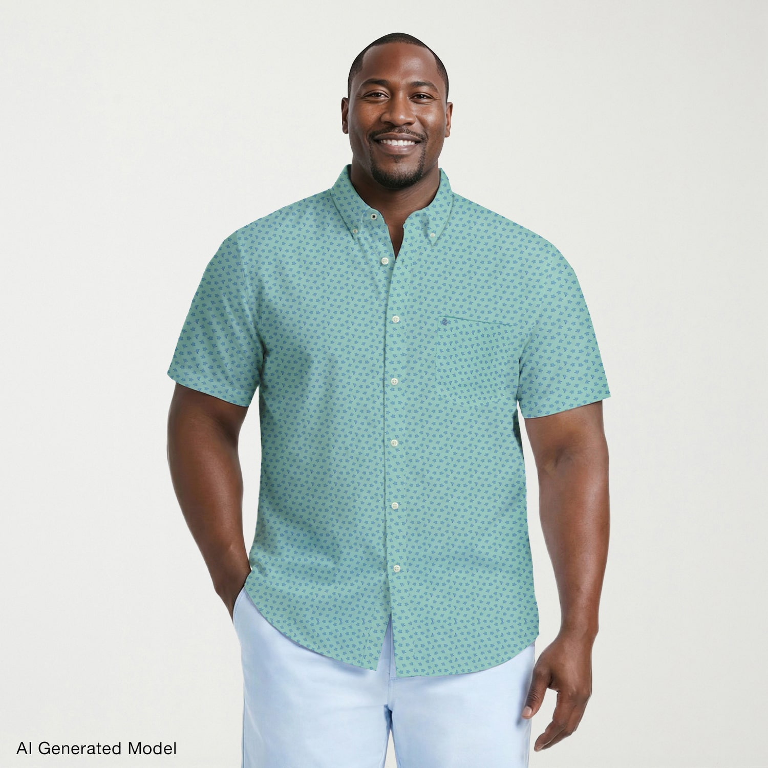 IZOD Breeze Mens Short Sleeve Classic Fit Big and Tall Button-Down Shirt