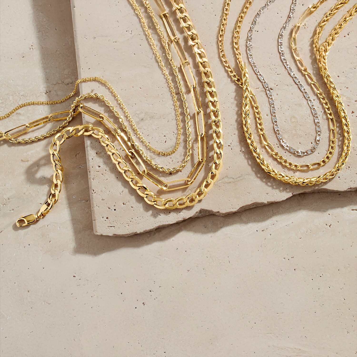 Womens 14K Gold 16 Inch Fashion Chain Necklace