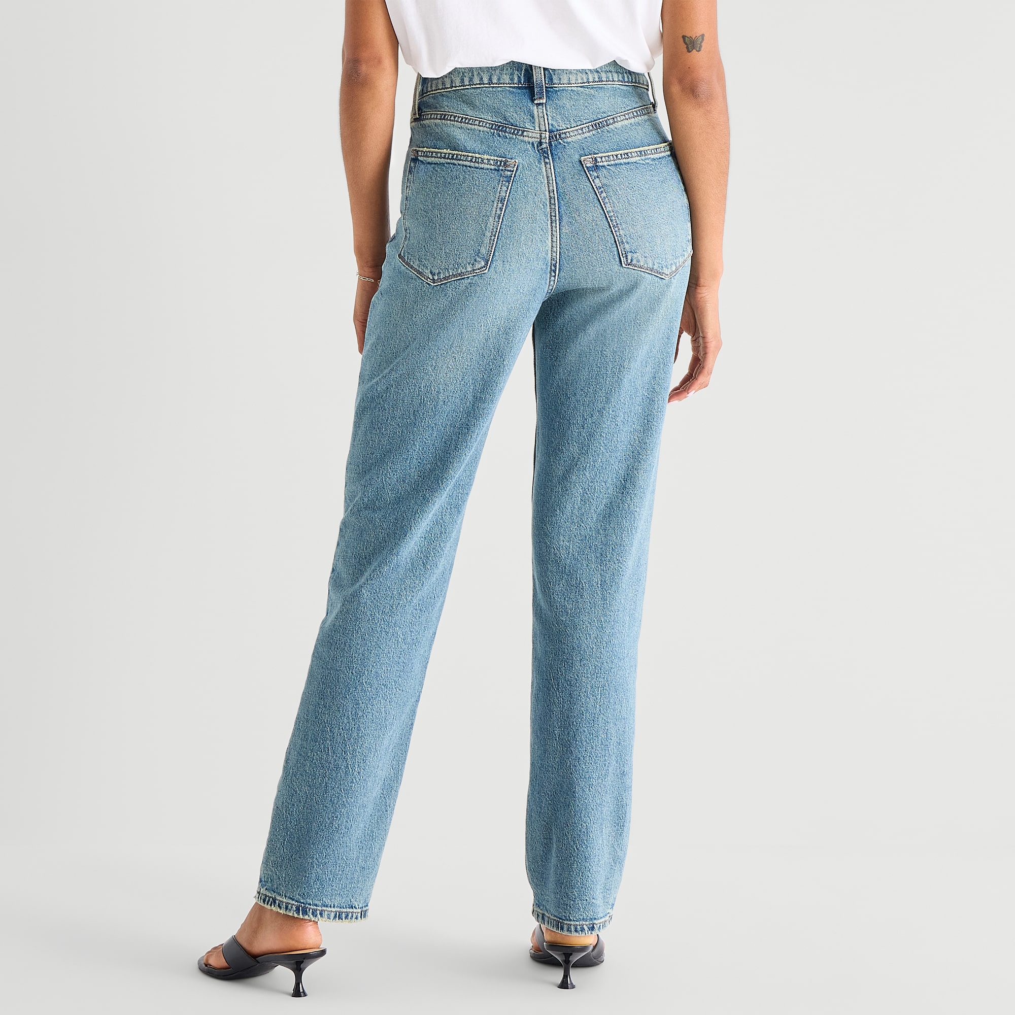 A.N.A Womens Tall Mid Rise Straight Leg Jean
